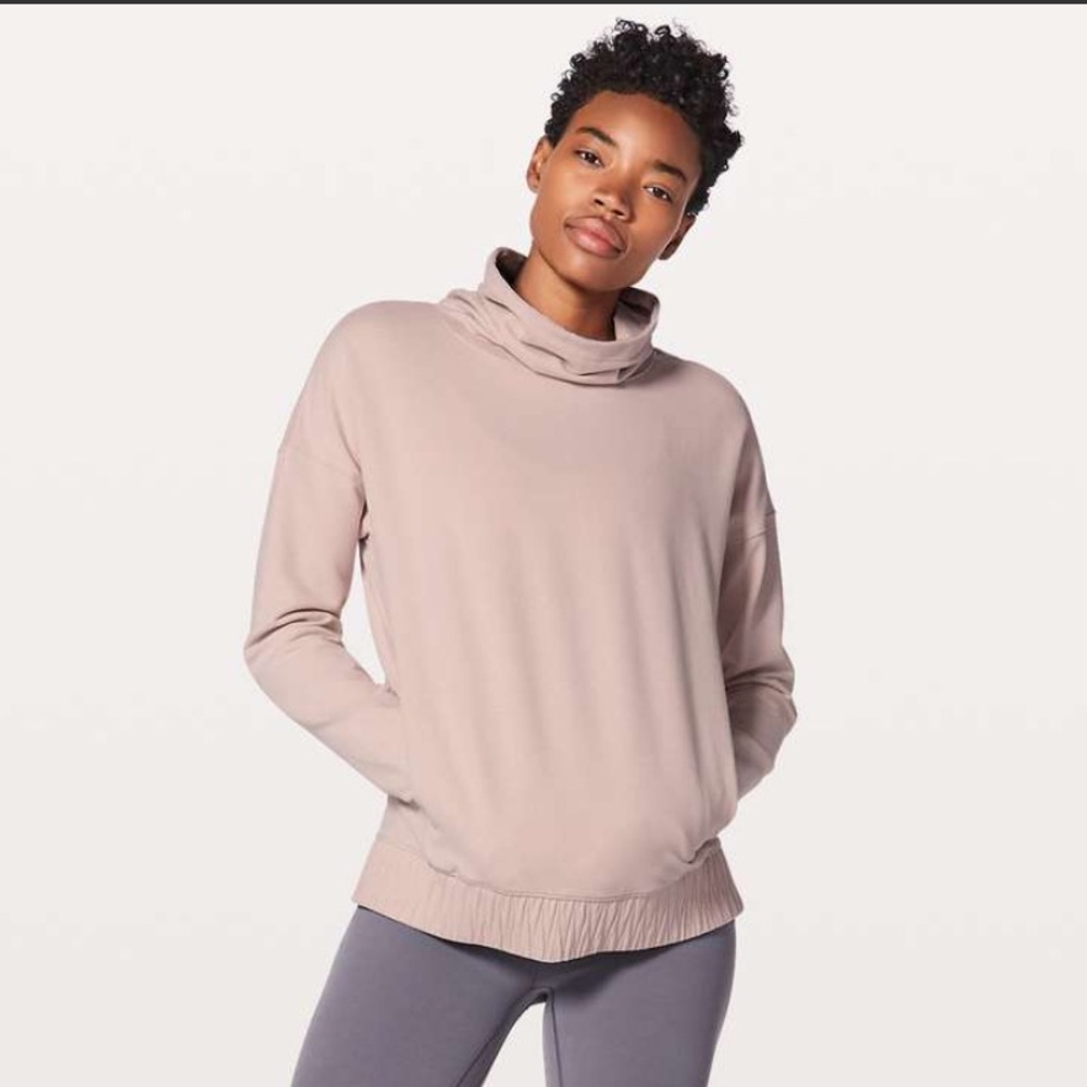 lululemon athletica Beige/Taupe Funnel Neck Pullover